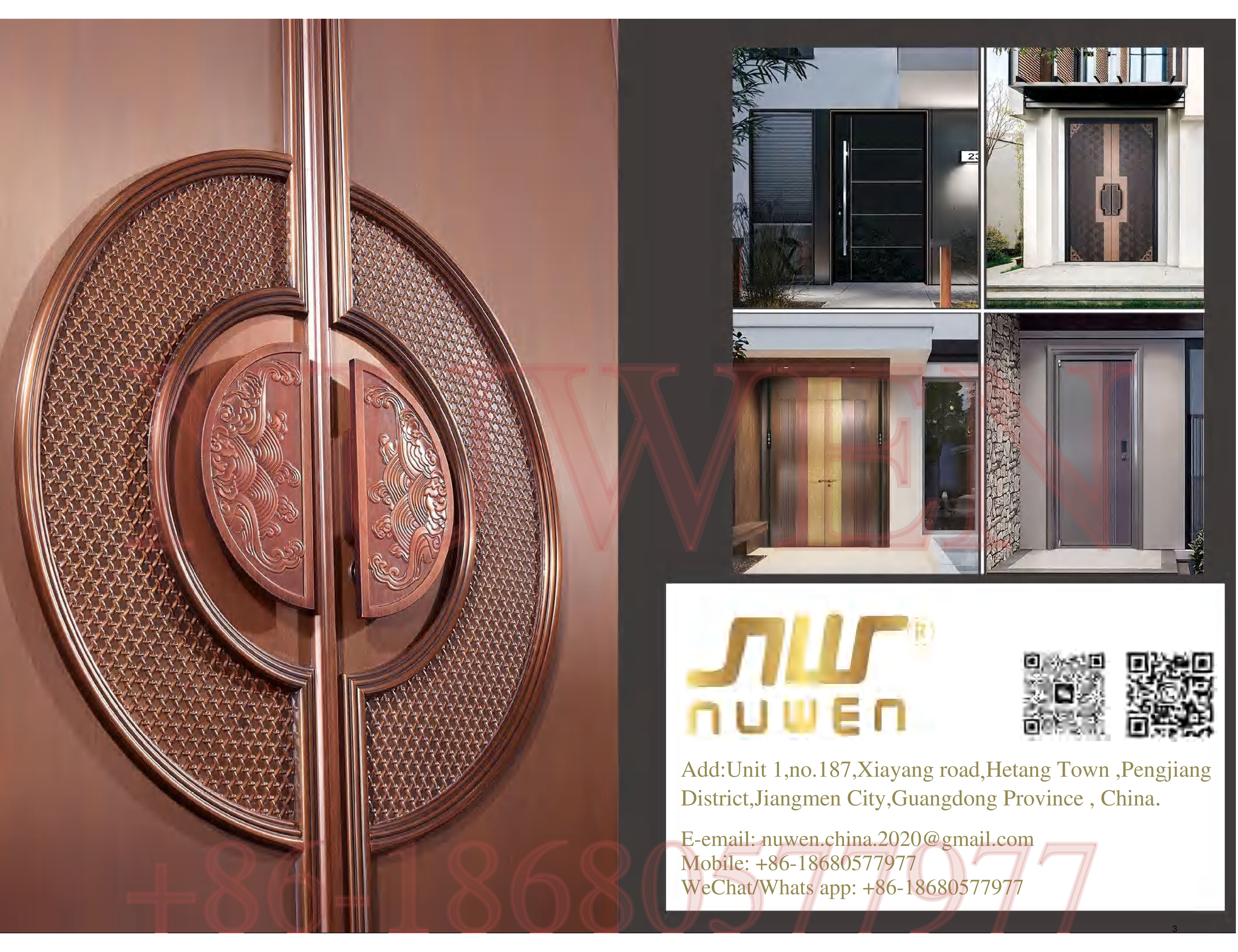 Nuwen Main Entrance Doors | Carved | Stylish | Luxury -- PDF