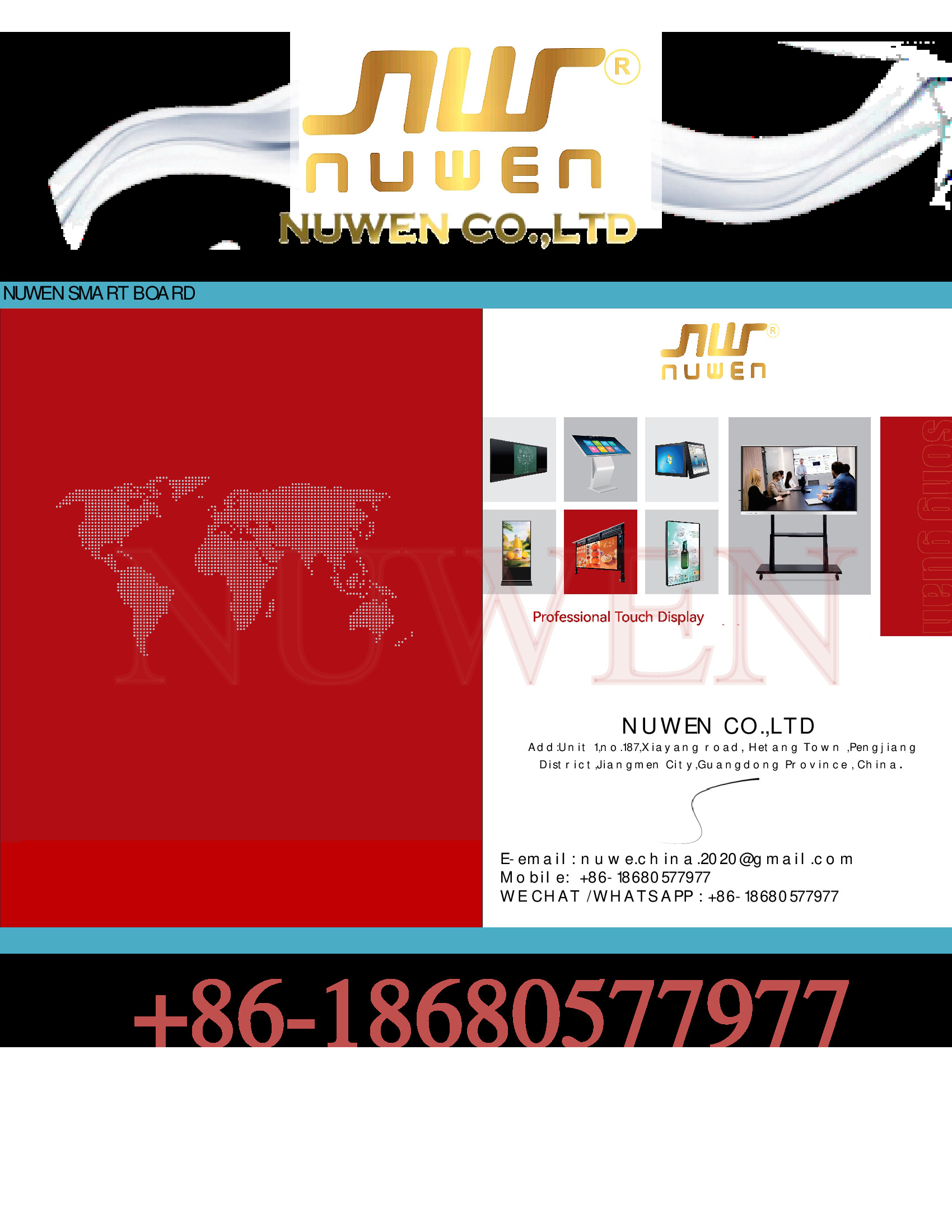 Nuwen Smart Board and Advertising Display Machine All in one -- PDF