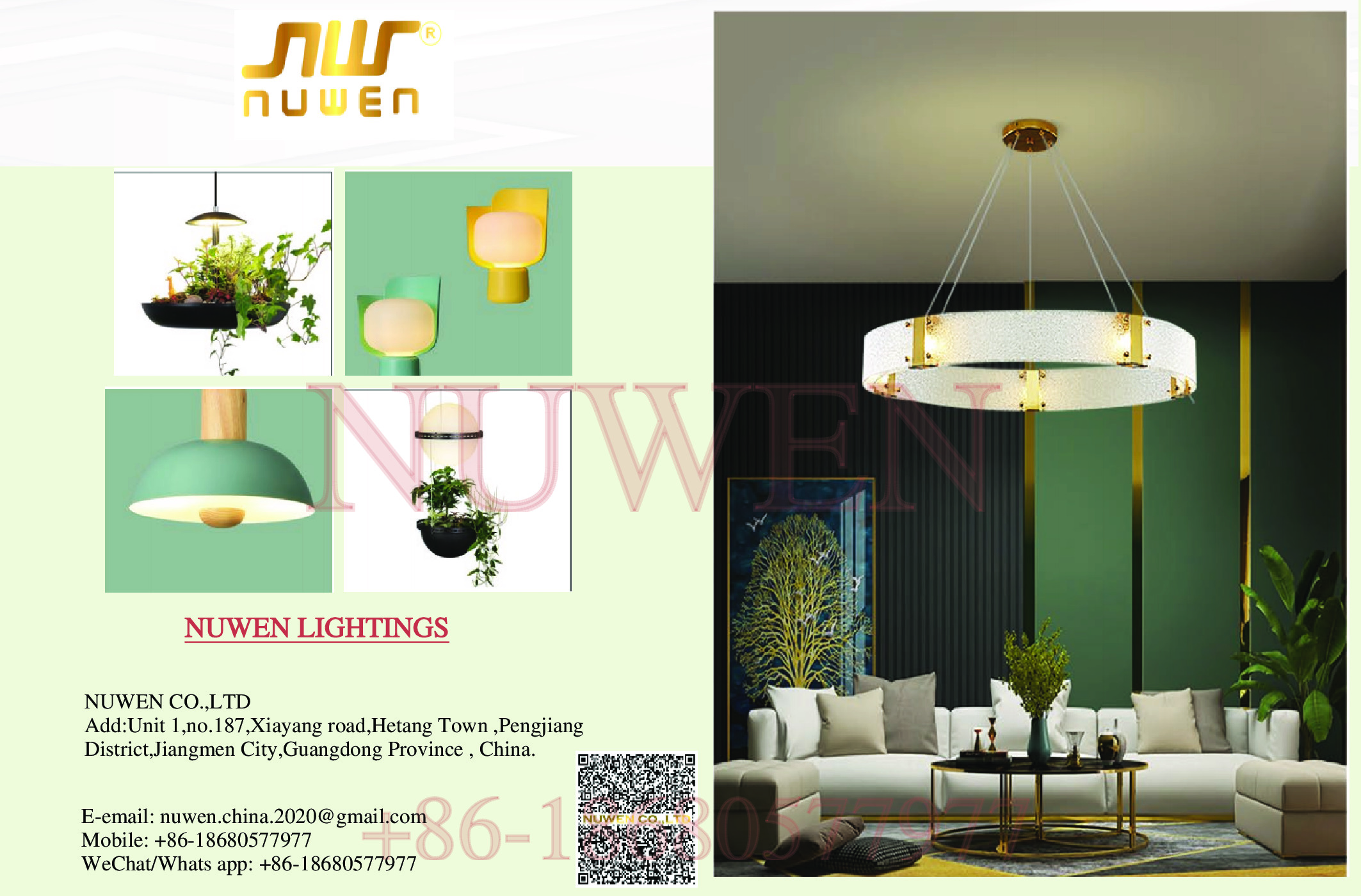 Nuwen New Pendant Light Wall Lights  -- PDF